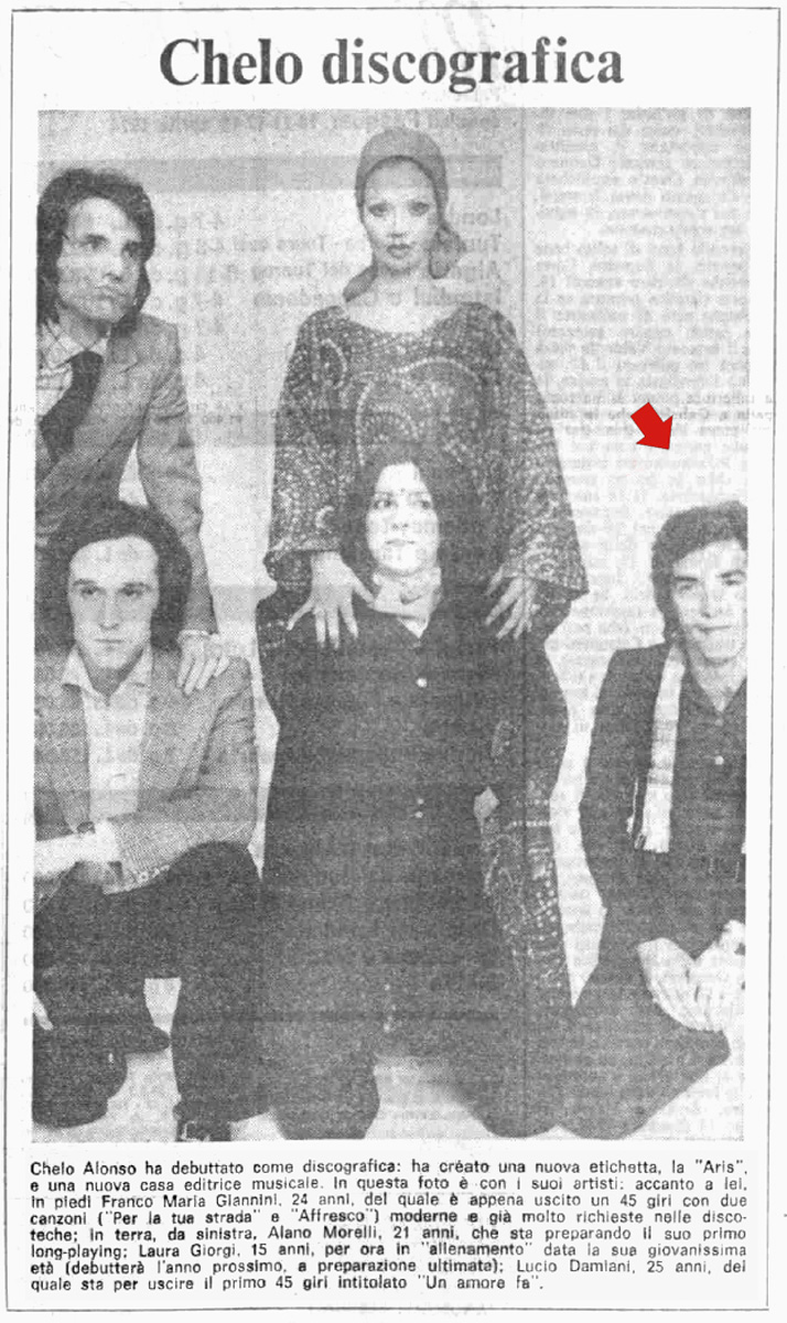 Il Messaggero 8 aprile 1974 - Quando Jimmy stava per esordire come cantante con il nome di Lucio Damiani