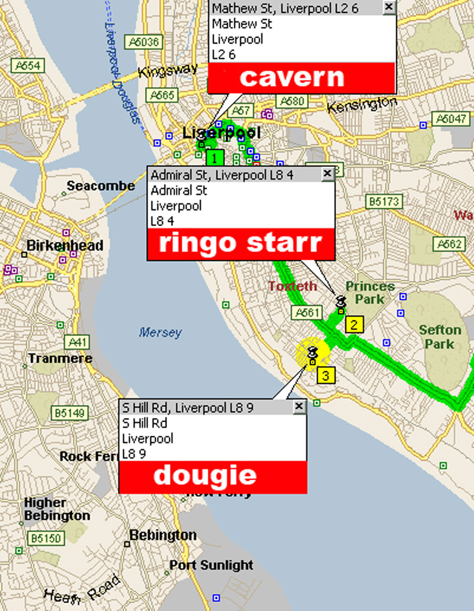 Il Cavern e le abitazioni di Ringo e Dougie in un'altra piantina disegnata da Olimpio